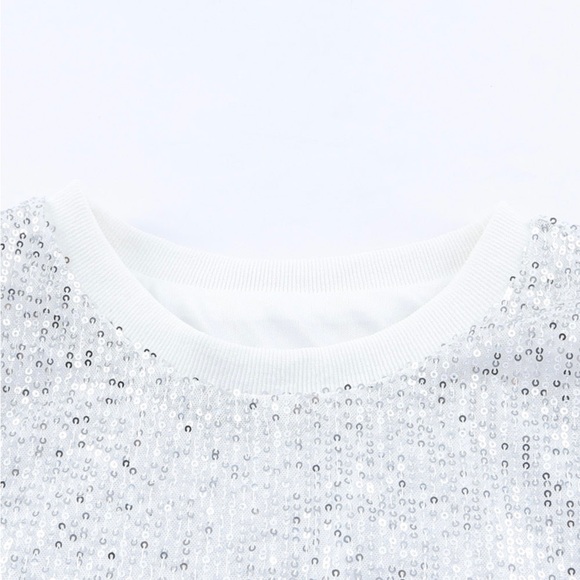 #27 White All Sequin Sleeveless Top - Picture 7 of 10